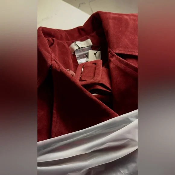 Commense Burgundy Wine Trench Coat Sm - Picture 3 of 3